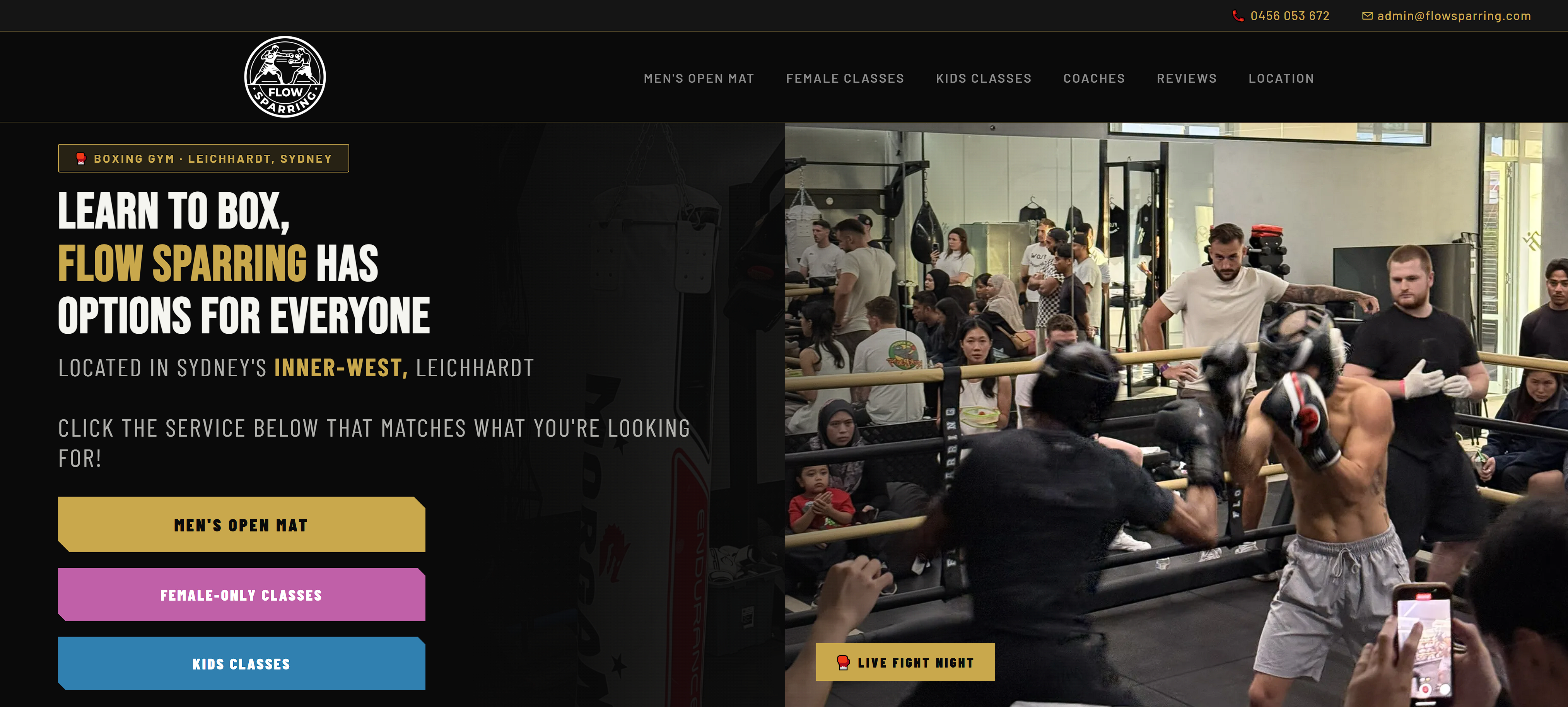 Flow Sparring Website Hero
